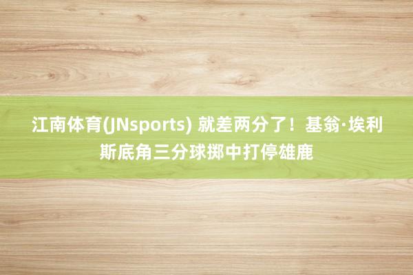 江南体育(JNsports) 就差两分了！基翁·埃利斯底角三分球掷中打停雄鹿