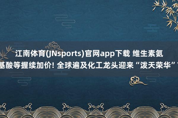 江南体育(JNsports)官网app下载 维生素氨基酸等握续加价! 全球遍及化工龙头迎来“泼天荣华”?