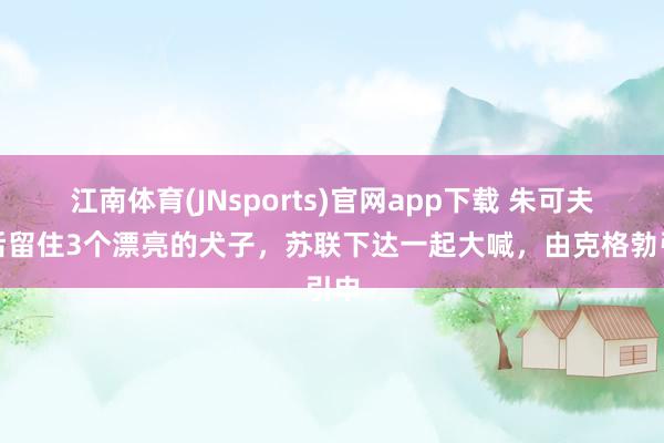 江南体育(JNsports)官网app下载 朱可夫身后留住3个漂亮的犬子，苏联下达一起大喊，由克格勃引申