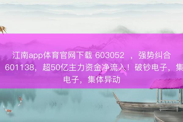 江南app体育官网下载 603052 ,强势纠合2涨停!601138,超50亿主力资金净流入!破钞电子,集体异动