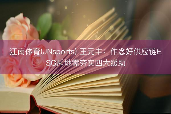 江南体育(JNsports) 王元丰:作念好供应链ESG斥地需夯实四大缓助