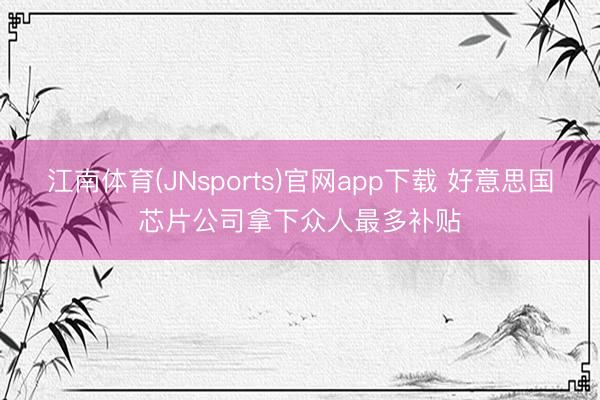 江南体育(JNsports)官网app下载 好意思国芯片公司拿下众人最多补贴