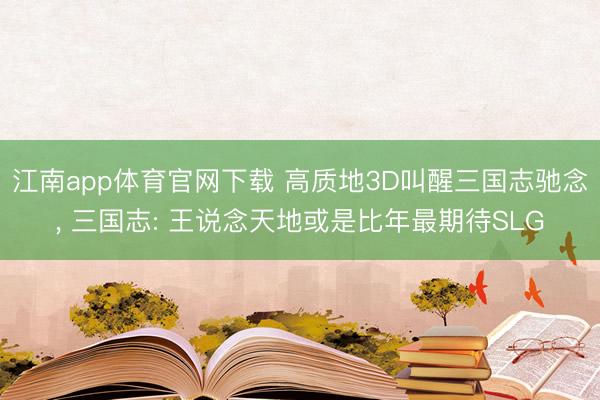 江南app体育官网下载 高质地3D叫醒三国志驰念， 三国志: 王说念天地或是比年最期待SLG